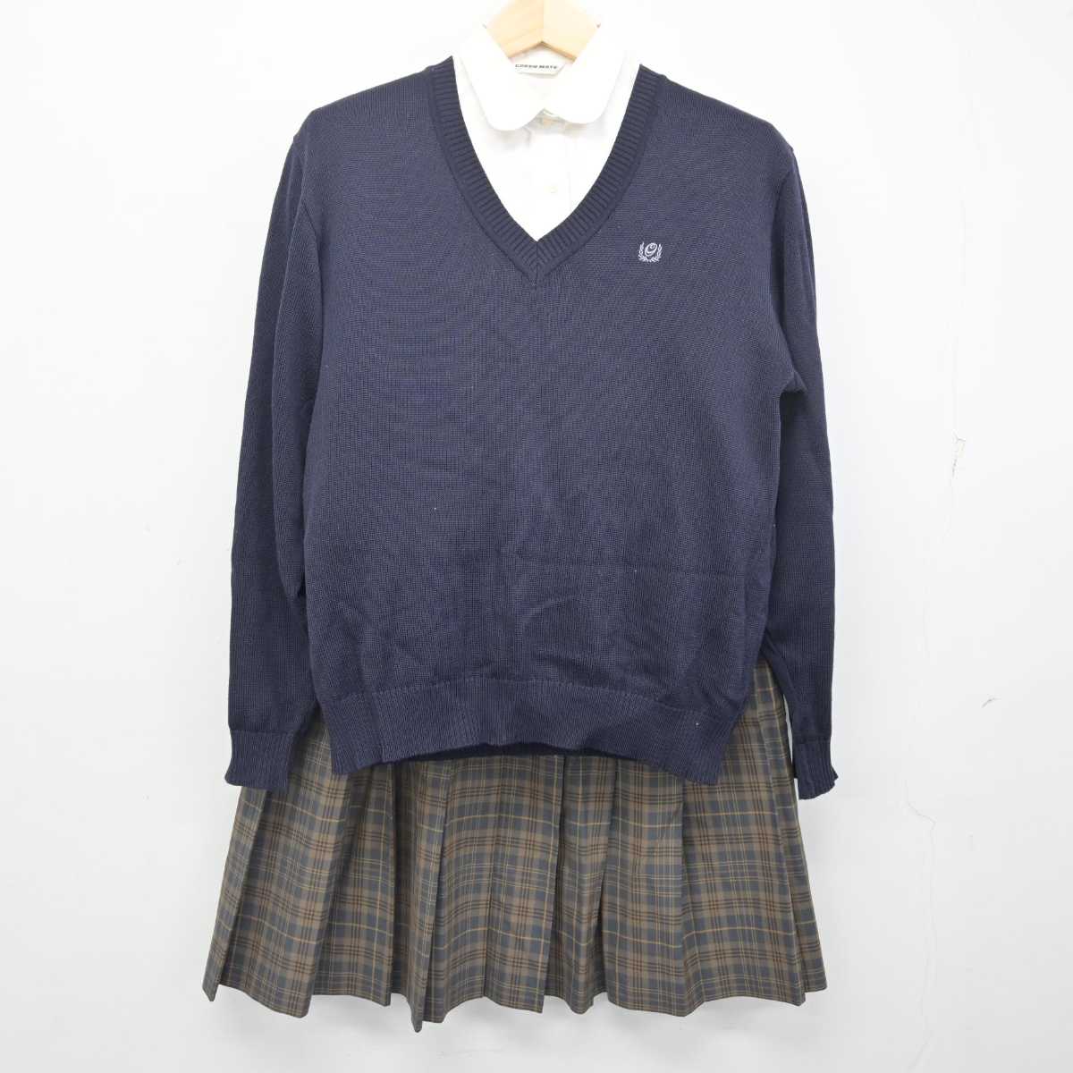 【中古】埼玉県 桶川高等学校 女子制服 3点 (ニット・シャツ・スカート) sf054938