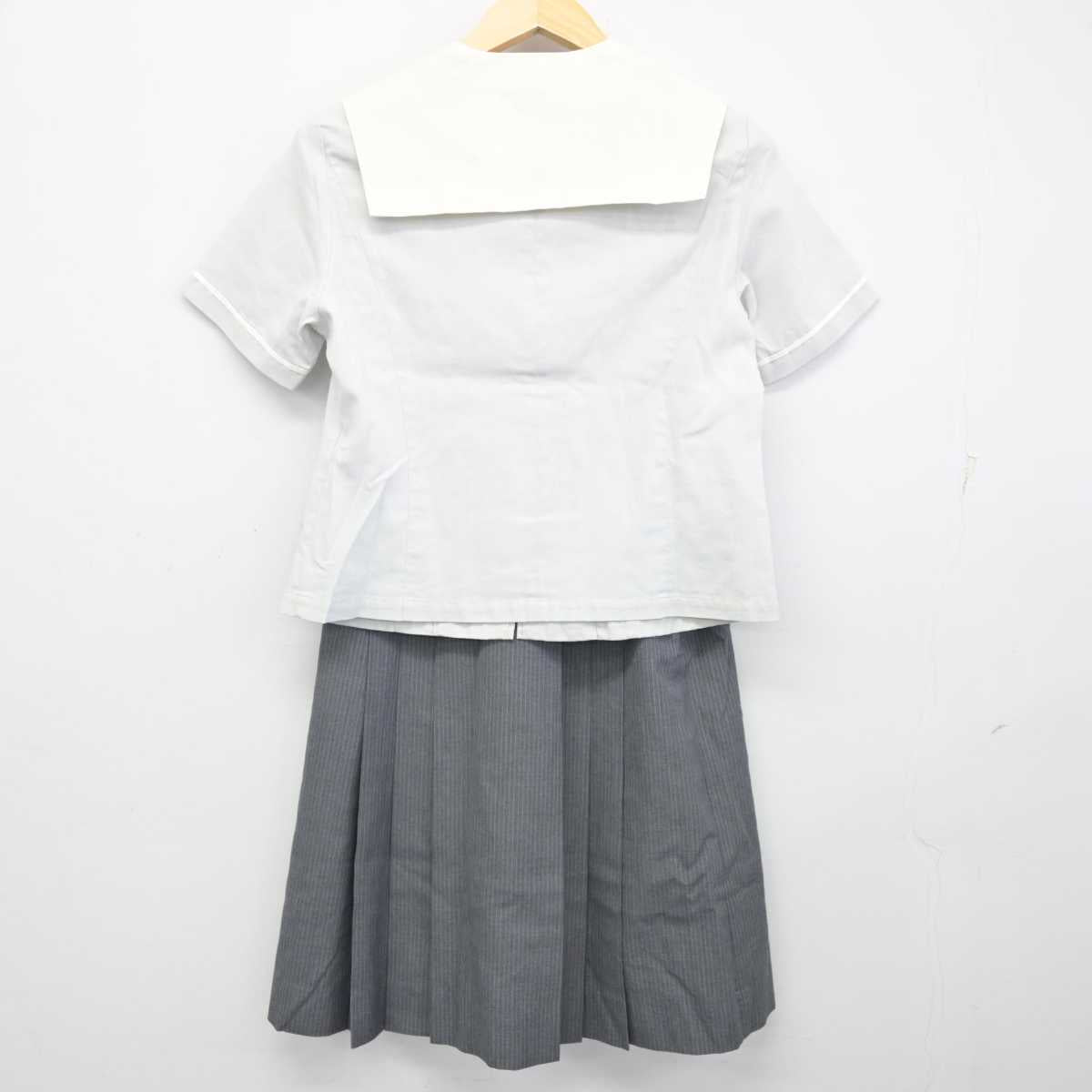 【中古】福岡県 九州国際大学付属高等学校 女子制服 3点 (セーラー服・スカート) sf054943