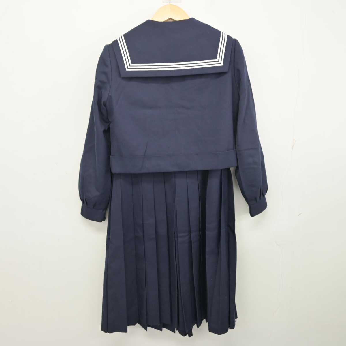 【中古】福岡県 水巻中学校 女子制服 2点 (セーラー服・ジャンパースカート) sf054948