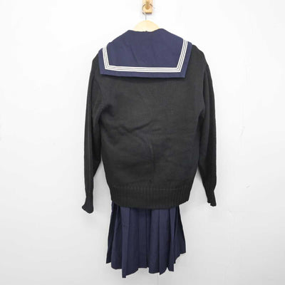 【中古】福岡県 新宮中学校 女子制服 3点 (セーラー服・ジャンパースカート・ニット) sf054949