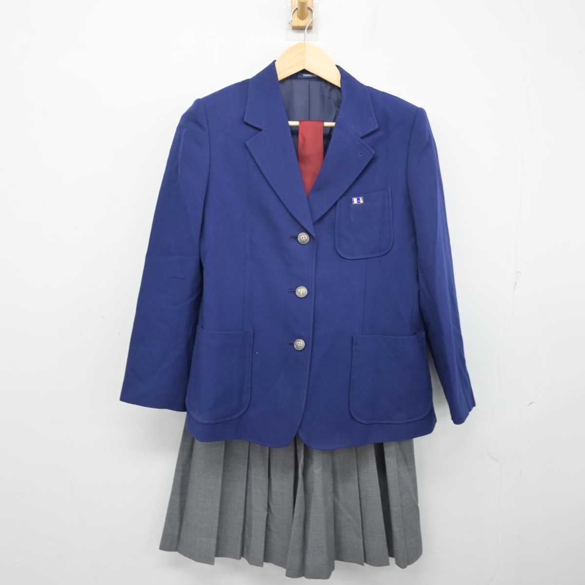 【中古】岩手県 松園中学校 女子制服 3点 (ブレザー・スカート) sf054964