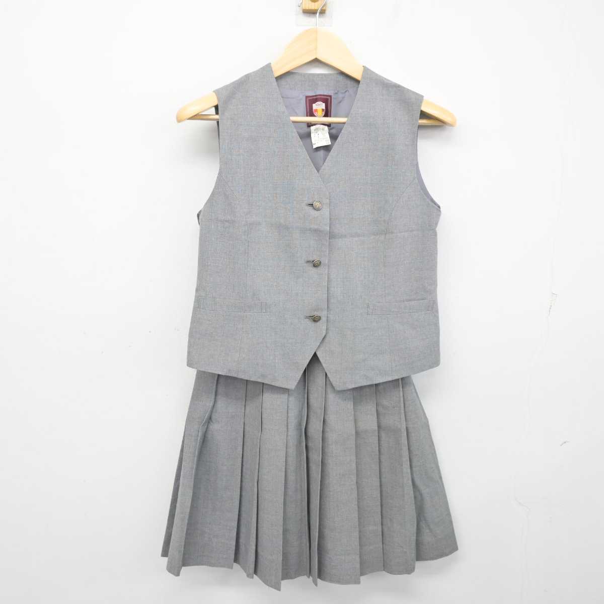 【中古】岩手県 松園中学校 女子制服 2点 (ベスト・スカート) sf054966