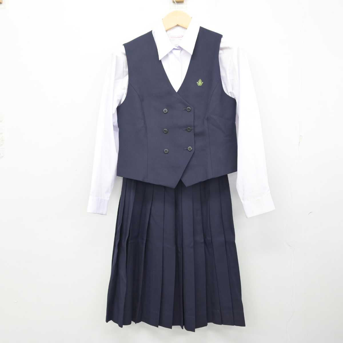 【中古】佐賀県 佐賀北高等学校 女子制服 4点 (ブレザー・ベスト・シャツ・スカート) sf054988