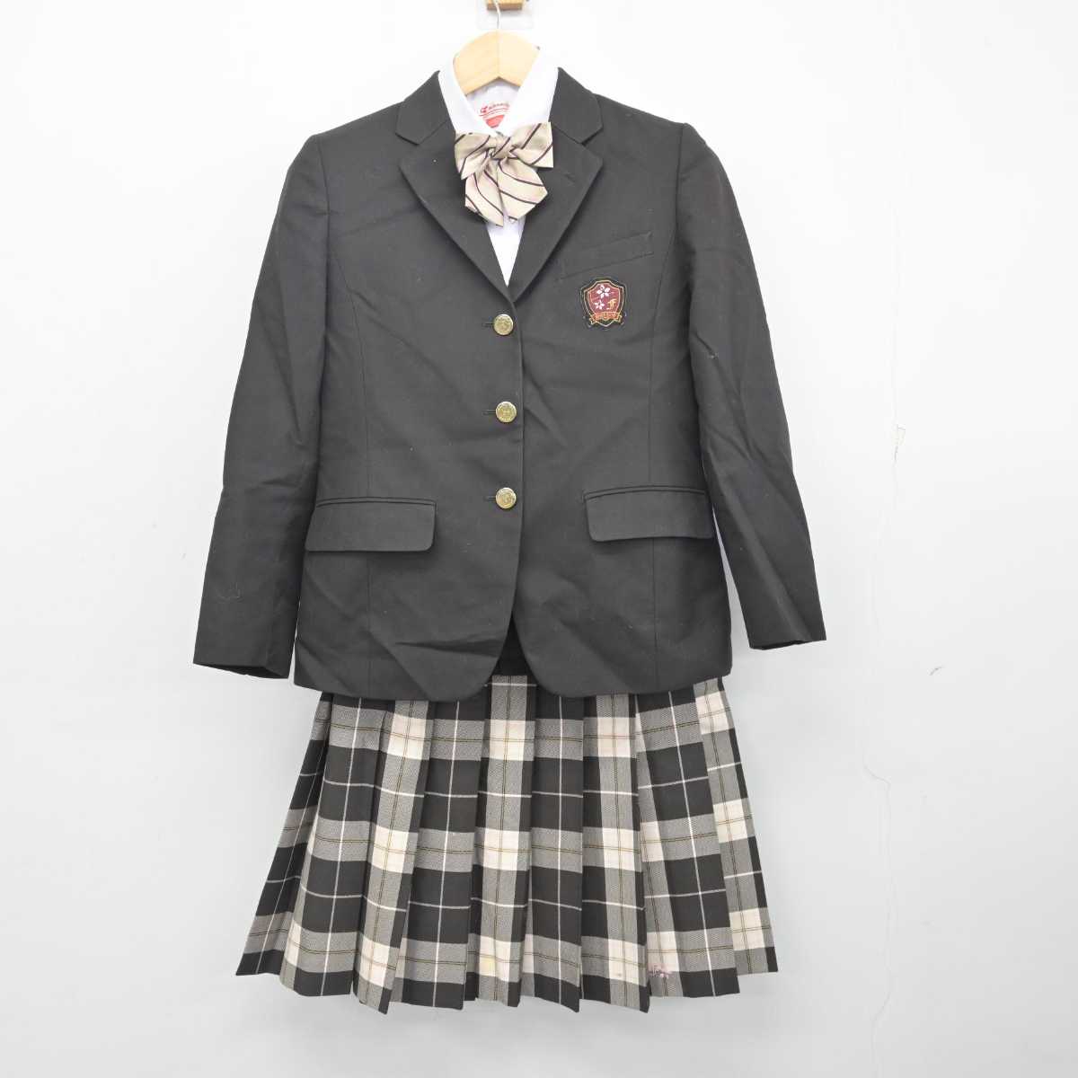 【中古】山梨県 笛吹高等学校 女子制服 4点 (ブレザー・シャツ・スカート) sf055028