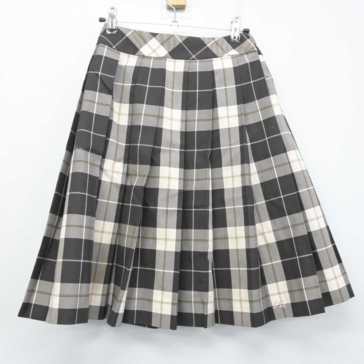 【中古】山梨県 笛吹高等学校 女子制服 3点 (ニット・シャツ・スカート) sf055031