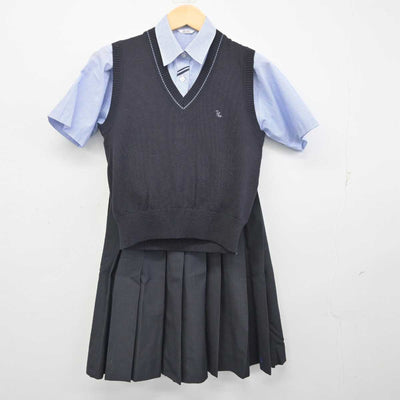 【中古】茨城県 結城第一高等学校 女子制服 3点 (ニットベスト・シャツ・スカート) sf055090