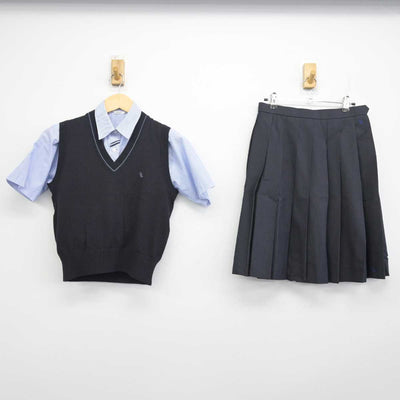 【中古】茨城県 結城第一高等学校 女子制服 3点 (ニットベスト・シャツ・スカート) sf055090