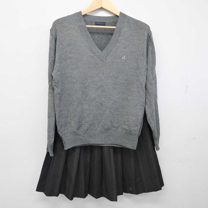 中古】栃木県 北桜高等学校 女子制服 4点 (ブレザー・ニット