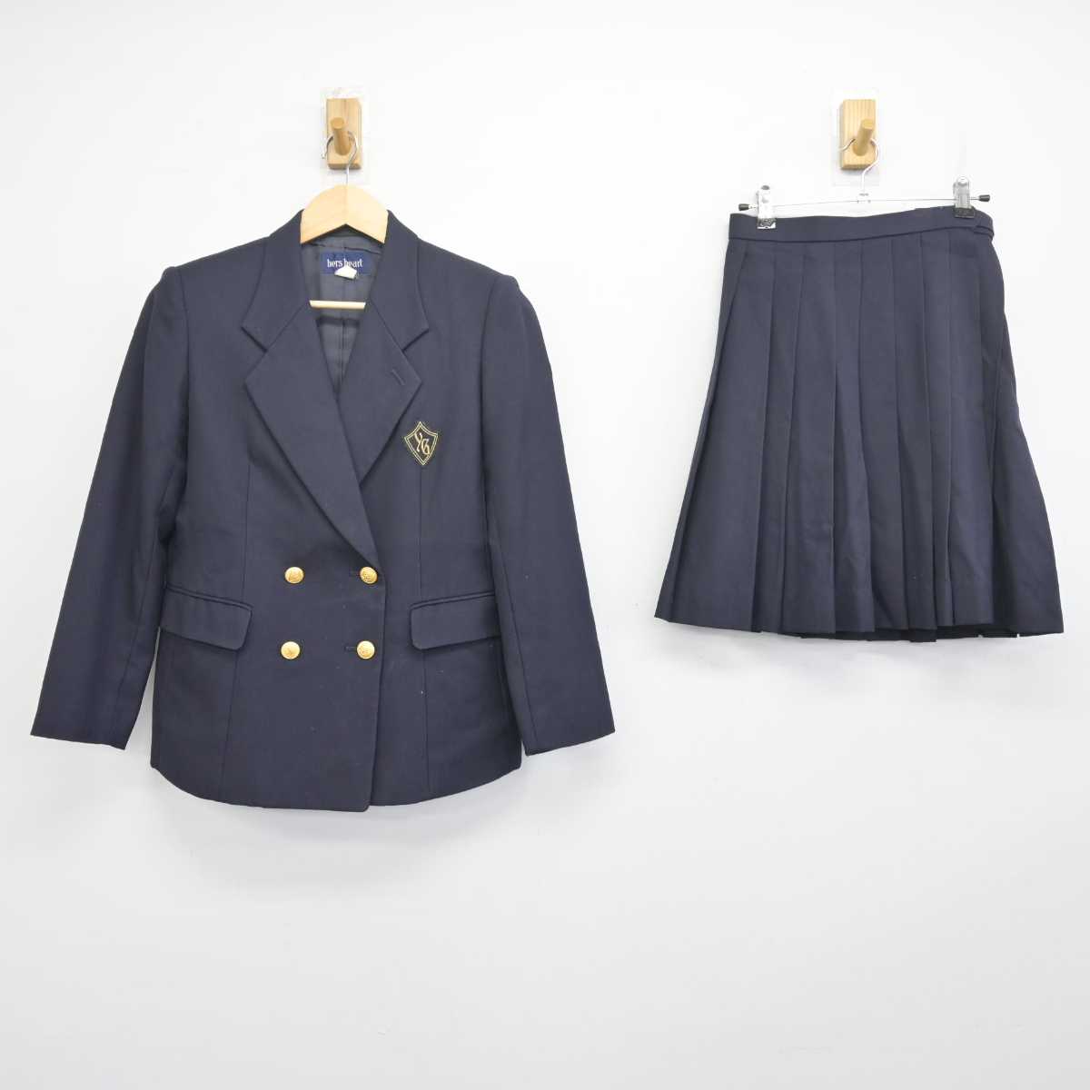 【中古】神奈川県 横浜女学院高等学校 女子制服 2点 (ブレザー・スカート) sf055102