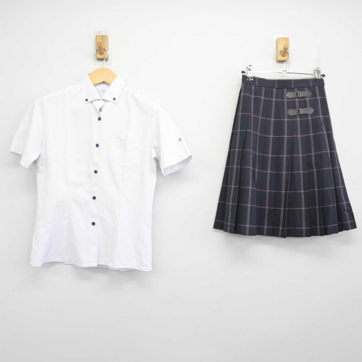 【中古】東京都 日本体育大学荏原高等学校 女子制服 2点 (シャツ・スカート) sf055108