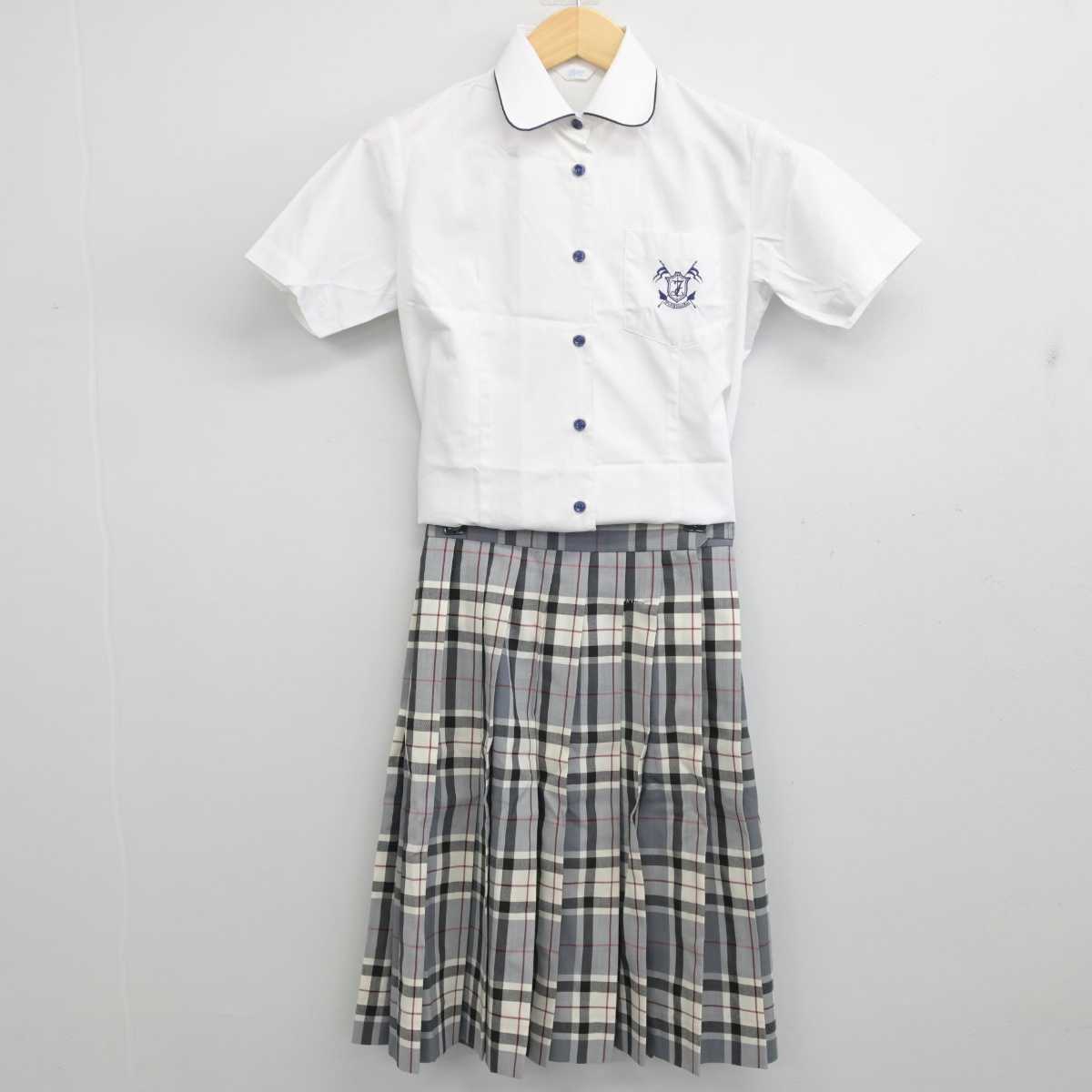 【中古】東京都 富士見丘中学高等学校 女子制服 2点 (シャツ・スカート) sf055116