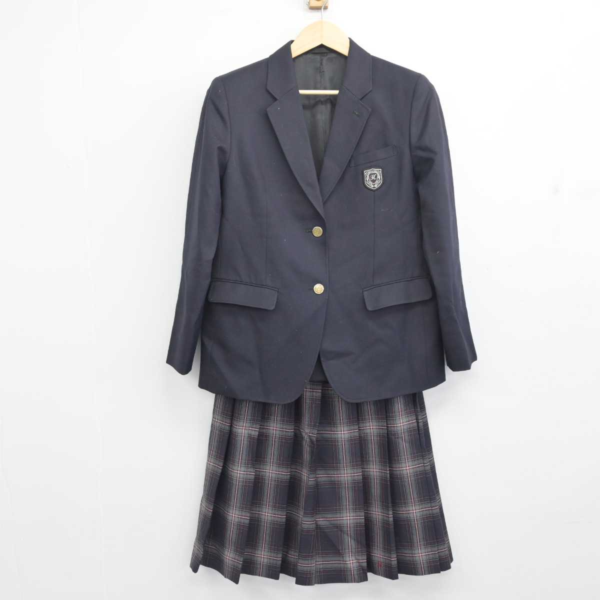 【中古】大阪府 大阪市立港南中学校 女子制服 3点 (ブレザー・スカート) sf055123