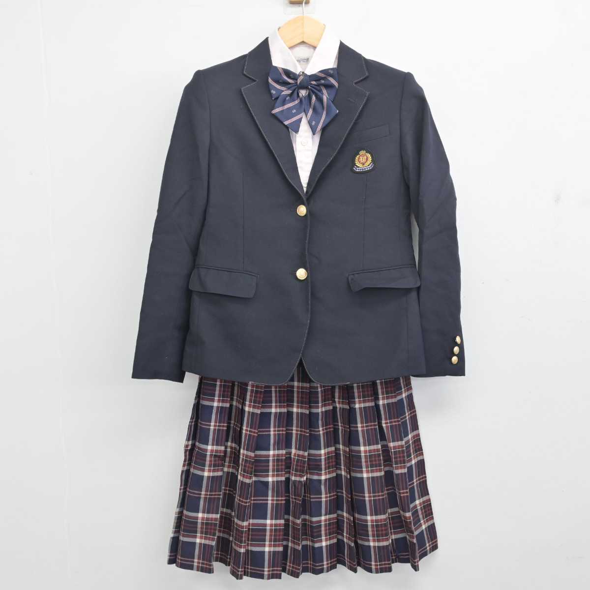 【中古】福岡県 福岡大学附属若葉高等学校 女子制服 4点 (ブレザー・シャツ・スカート) sf055135