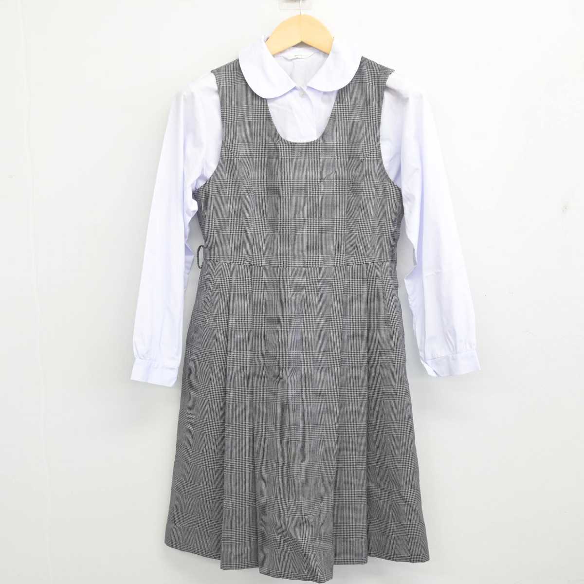 【中古】広島県 宇品中学校 女子制服 3点 (ブレザー・シャツ・ジャンパースカート) sf055142