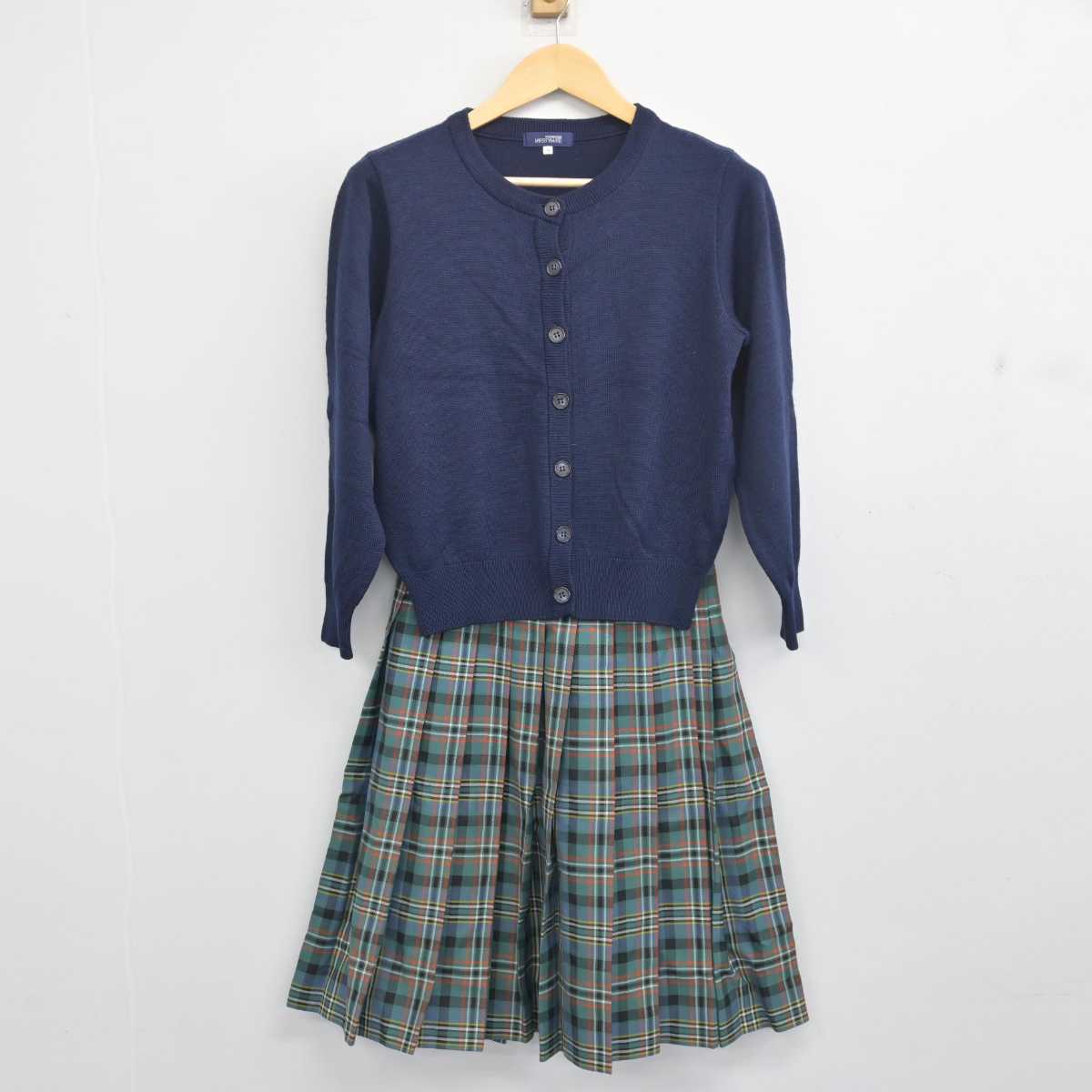 【中古】埼玉県 獨協埼玉中学高等学校 女子制服 2点 (ニット・スカート) sf055151