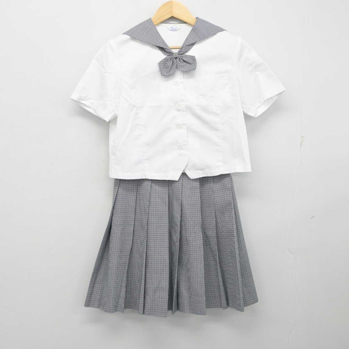 【中古】熊本県 東海大学付属熊本星翔高等学校 女子制服 3点 (セーラー服・スカート) sf055165