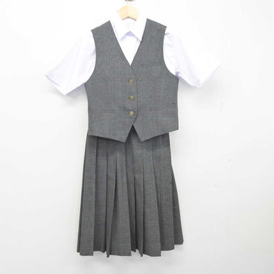 【中古】埼玉県 三橋中学校 女子制服 3点 (ベスト・シャツ・スカート) sf055171