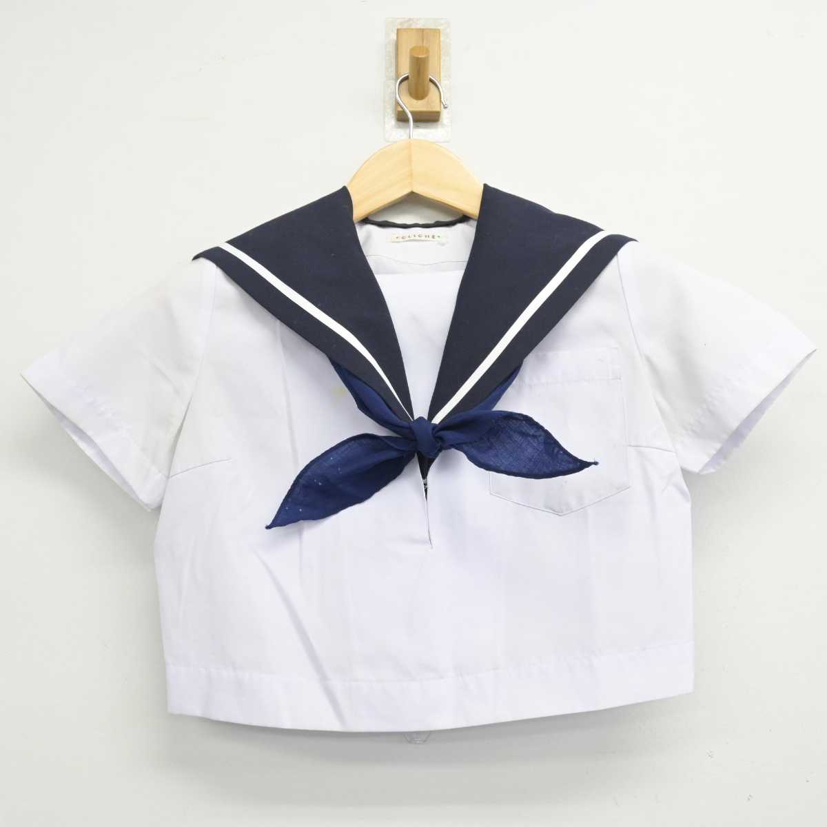 【中古】愛知県 金城学院中学校・高等学校 女子制服 3点 (セーラー服・スカート) sf055175