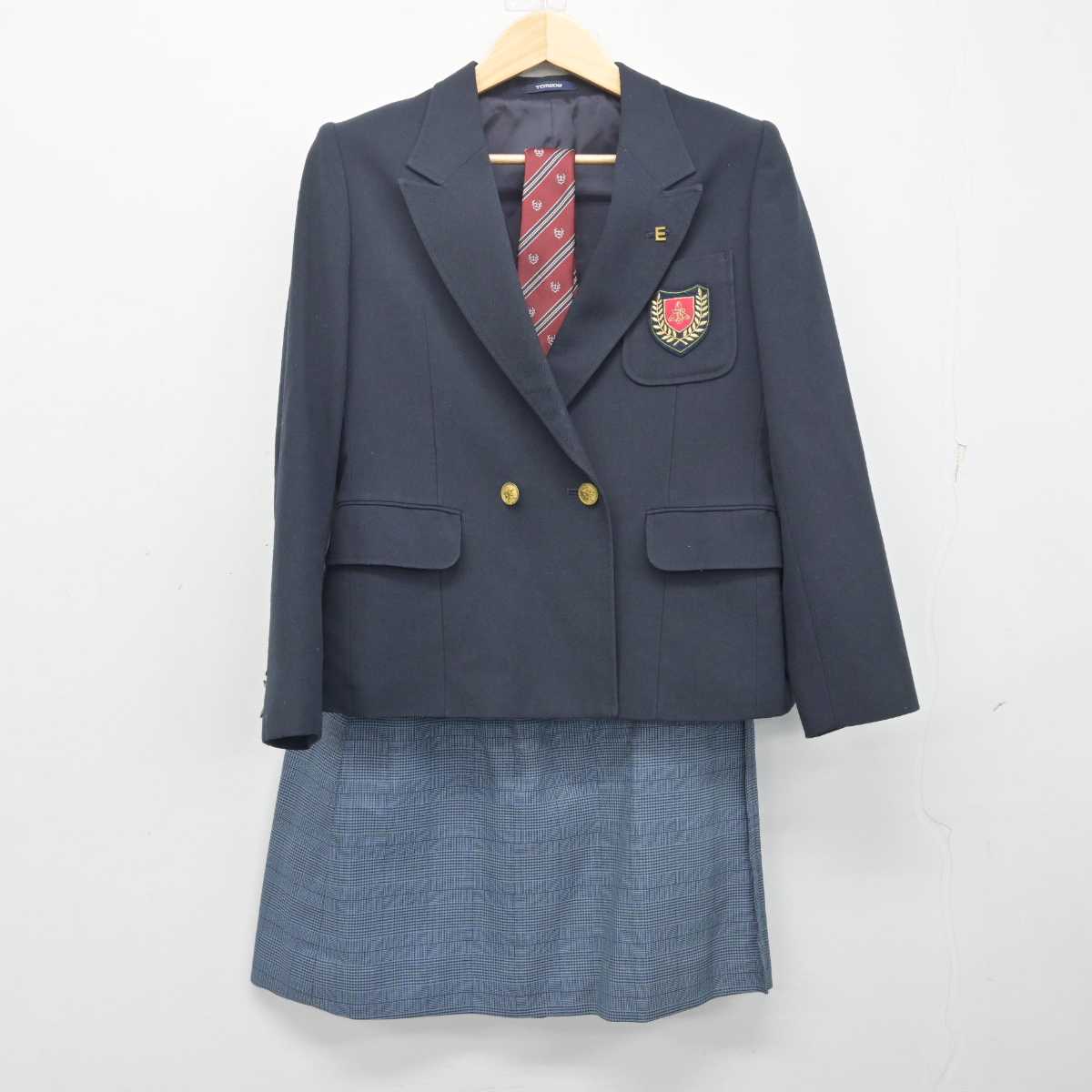 【中古】高知県 高知工業高等専門学校 女子制服 5点 (ブレザー・ニットベスト・スカート) sf055204