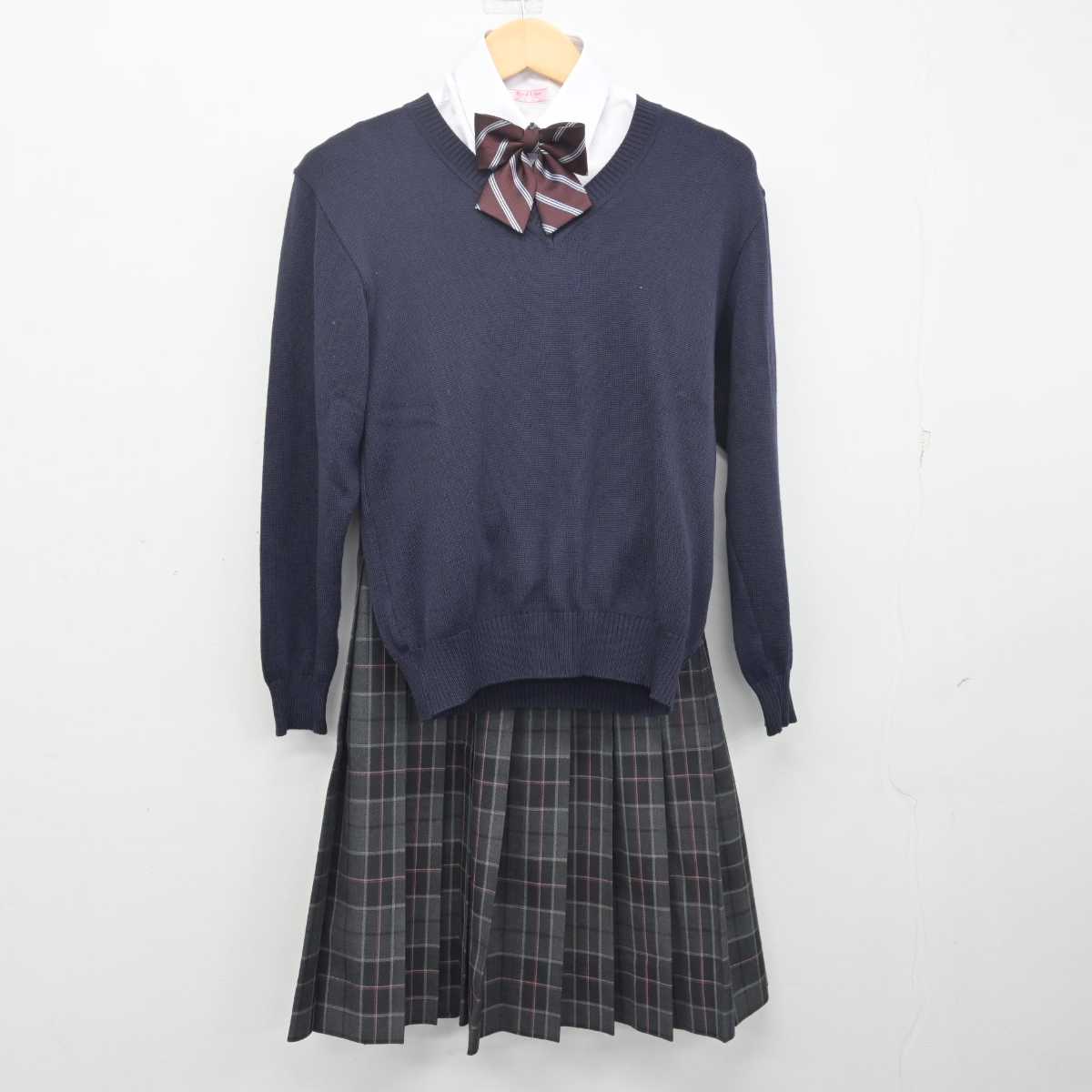 【中古】東京都 船橋希望中学校 女子制服 5点 (ブレザー・ニット・シャツ・スカート) sf055207