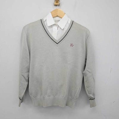 【中古】東京都 駒場学園高等学校 女子制服 2点 (ニット・シャツ) sf055301