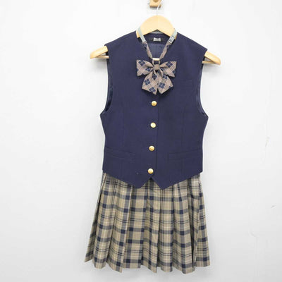 【中古】埼玉県 川越南高等学校 女子制服 3点 (ベスト・スカート) sf055306