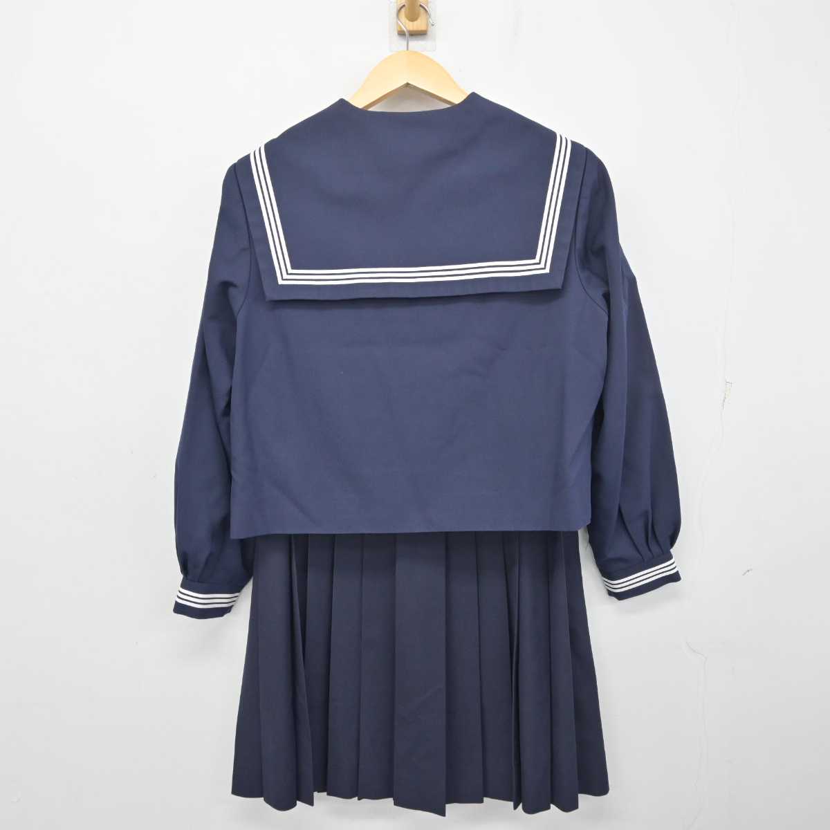 【中古】静岡県 舞阪中学校 女子制服 3点 (セーラー服・スカート) sf055314