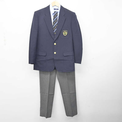 【中古】東京都 豊島学院高等学校 男子制服 5点 (ブレザー・ニット・シャツ・ズボン) sf055366