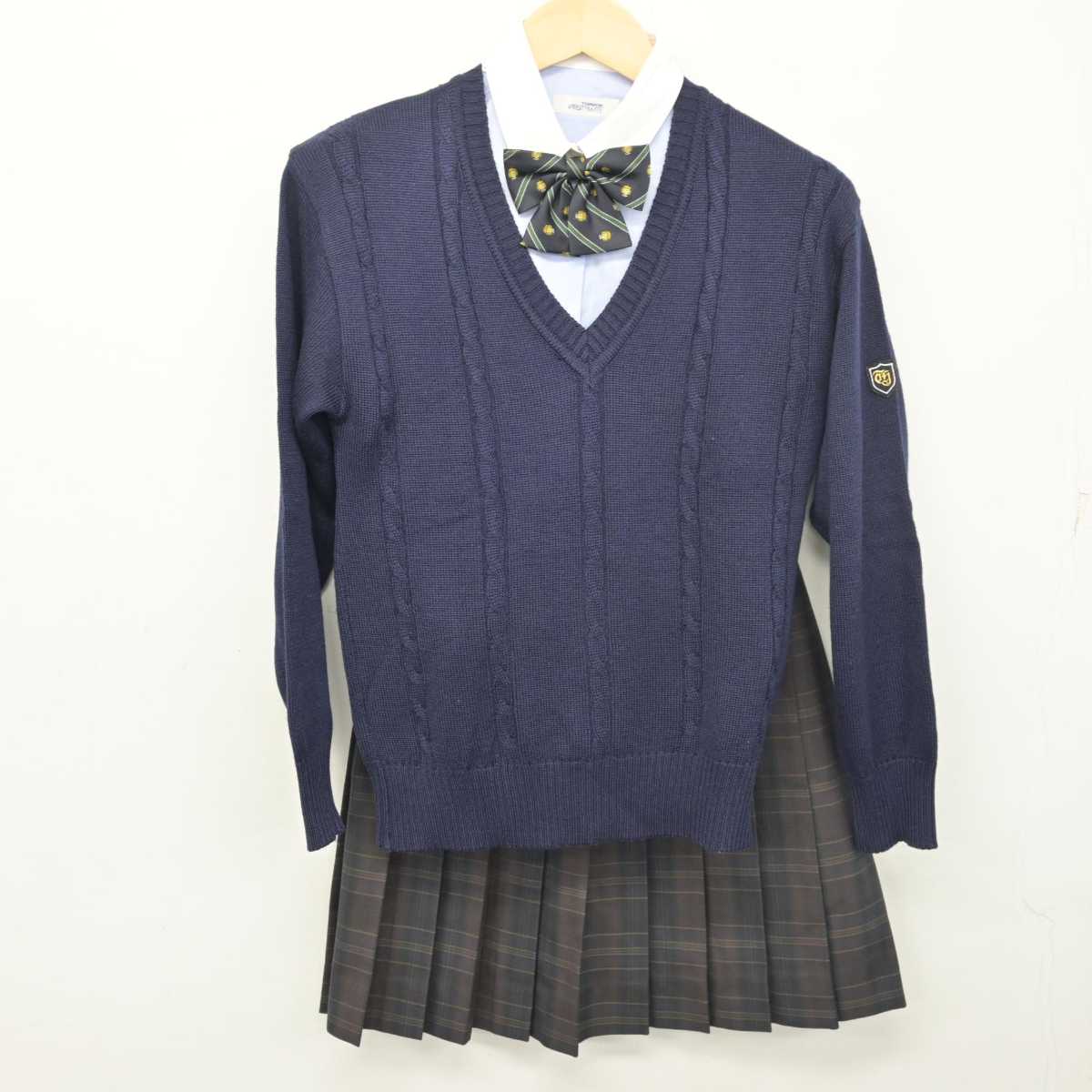 【中古】東京都 豊島学院高等学校 女子制服 5点 (ブレザー・ニット・シャツ・スカート) sf055368