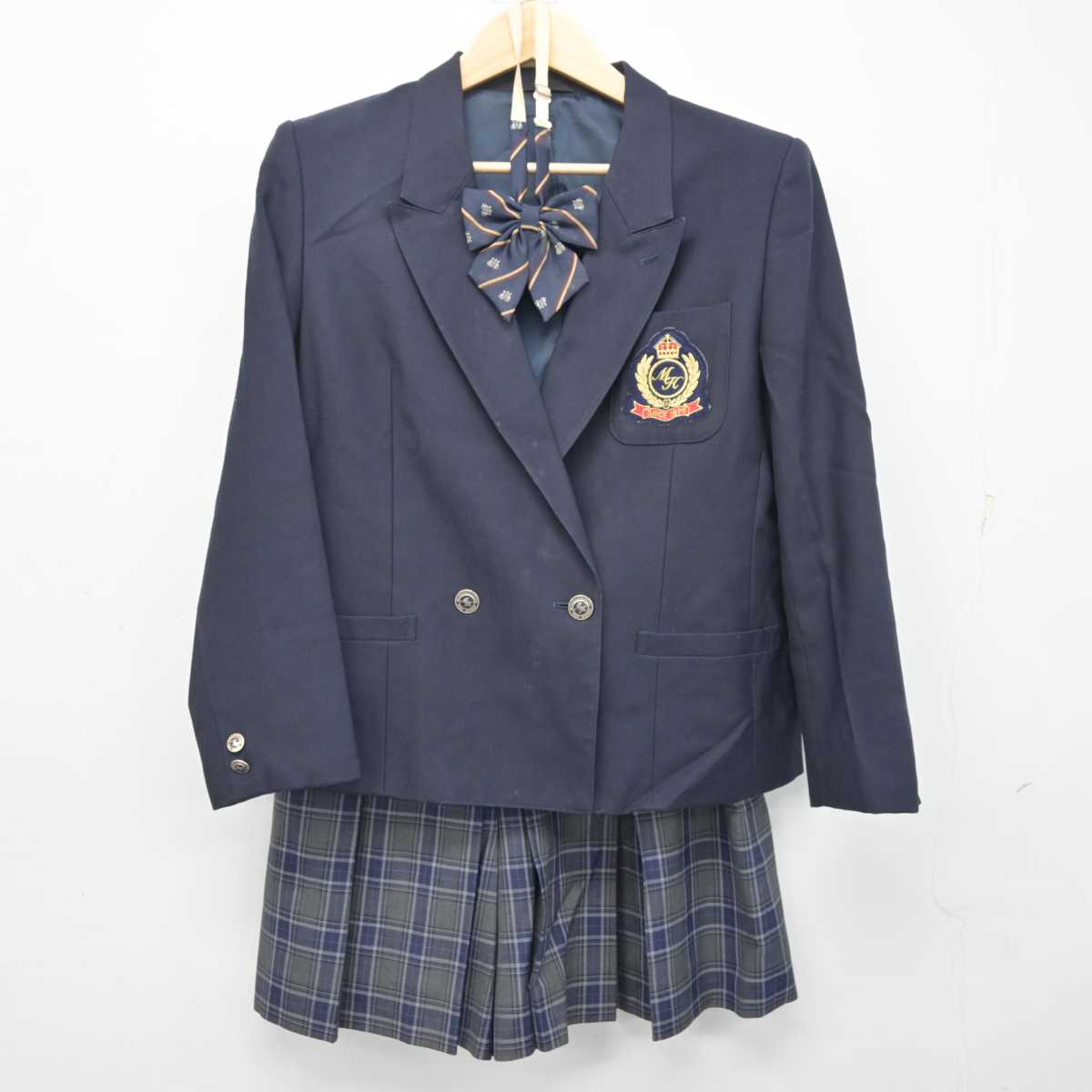 【中古】千葉県 茂原北陵高等学校 女子制服 4点 (ブレザー・ニット・スカート) sf055394