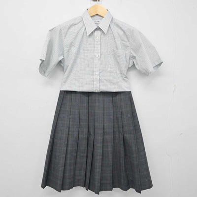 【中古】茨城県 土浦工業高等学校 女子制服 2点 (シャツ・スカート) sf055398