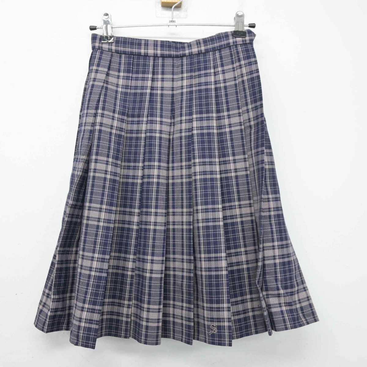 【中古】神奈川県 相模女子大学高等部 女子制服 5点 (ニット・シャツ・スカート) sf055404