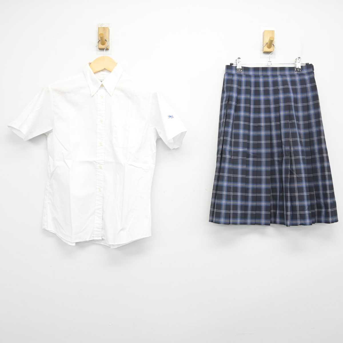 【中古】栃木県 佐野日本大学中等教育学校 女子制服 2点 (シャツ・スカート) sf055410