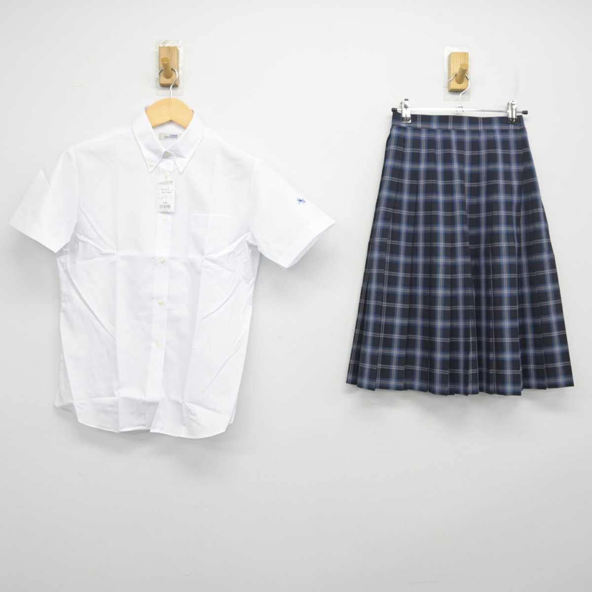 【中古】栃木県 佐野日本大学中等教育学校 女子制服 2点 (シャツ・スカート) sf055411