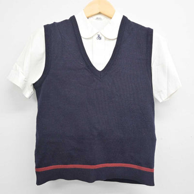 【中古】愛媛県 精華高等学校 女子制服 3点 (ニットベスト・シャツ・スカート) sf055414