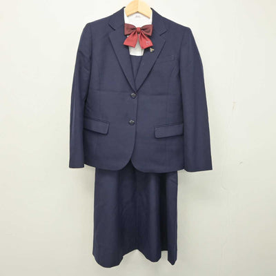 【中古】福岡県 戸畑高等学校 女子制服 4点 (ブレザー・シャツ・ジャンパースカート) sf055428