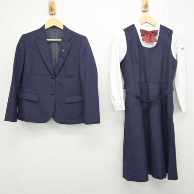 【中古】福岡県 戸畑高等学校 女子制服 4点 (ブレザー・シャツ・ジャンパースカート) sf055428