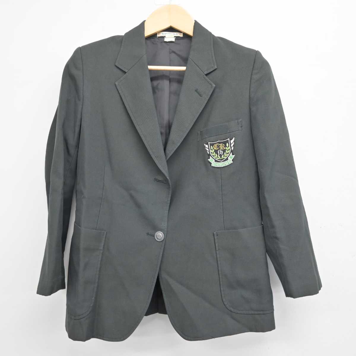 【中古】福岡県 筑後中学校 女子制服 2点 (ブレザー・スカート) sf055435