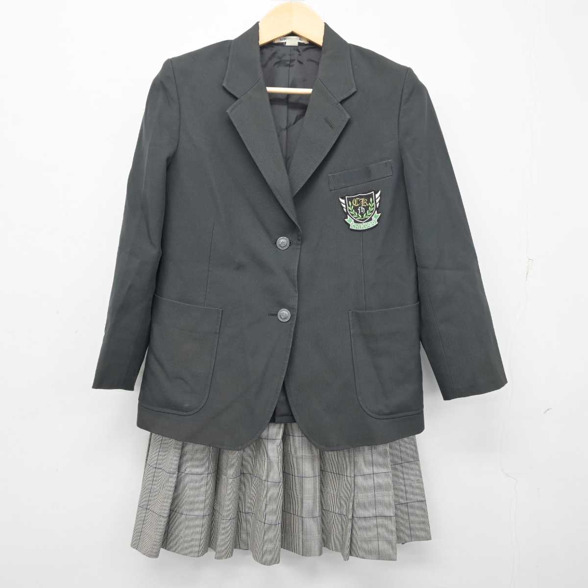 【中古】福岡県 筑後中学校 女子制服 2点 (ブレザー・スカート) sf055436