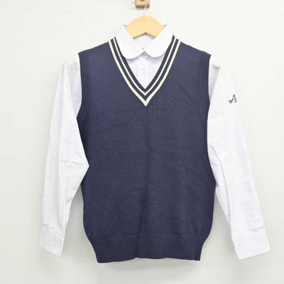 【中古】福島県 若松市立第四中学校 女子制服 2点 (ニットベスト・シャツ) sf055448