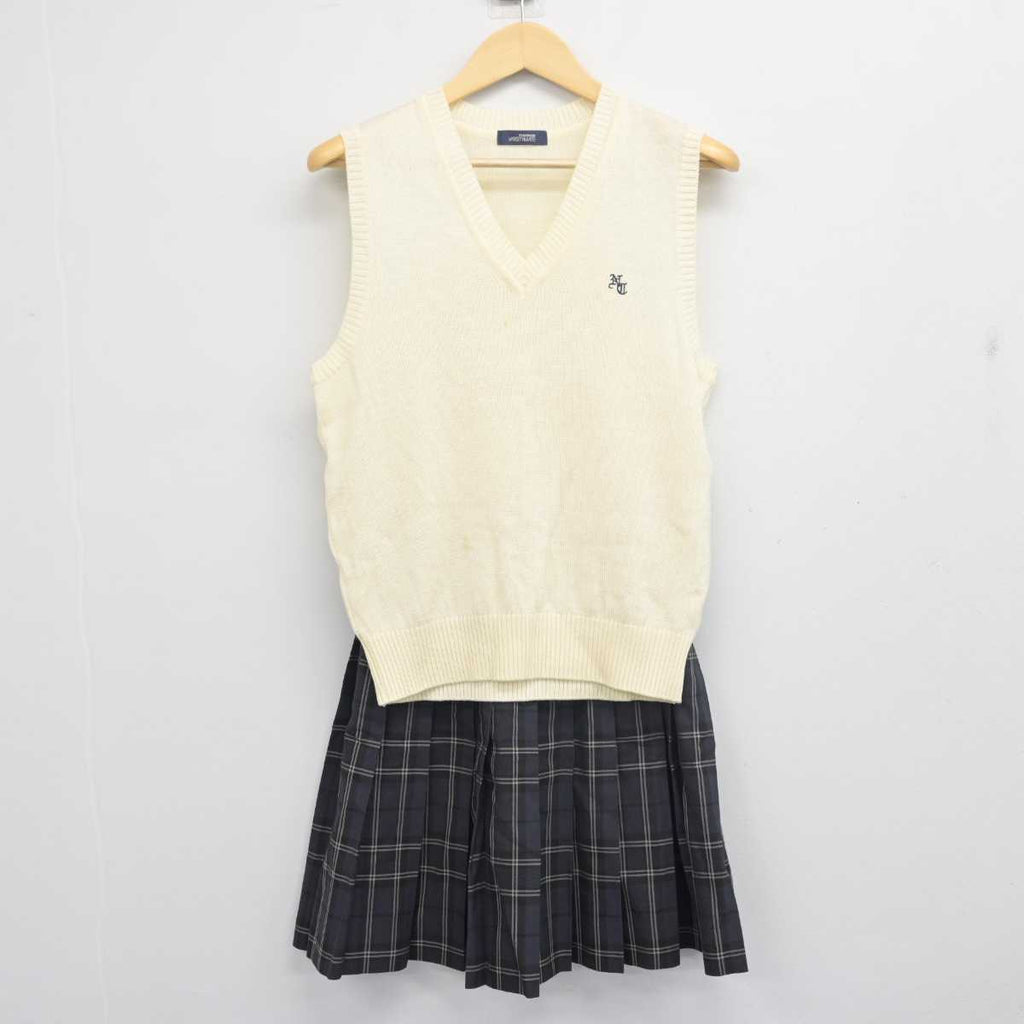 【中古】千葉県 野田中央高等学校 女子制服 3点 (ニットベスト・スカート) sf055451 | 中古制服通販パレイド