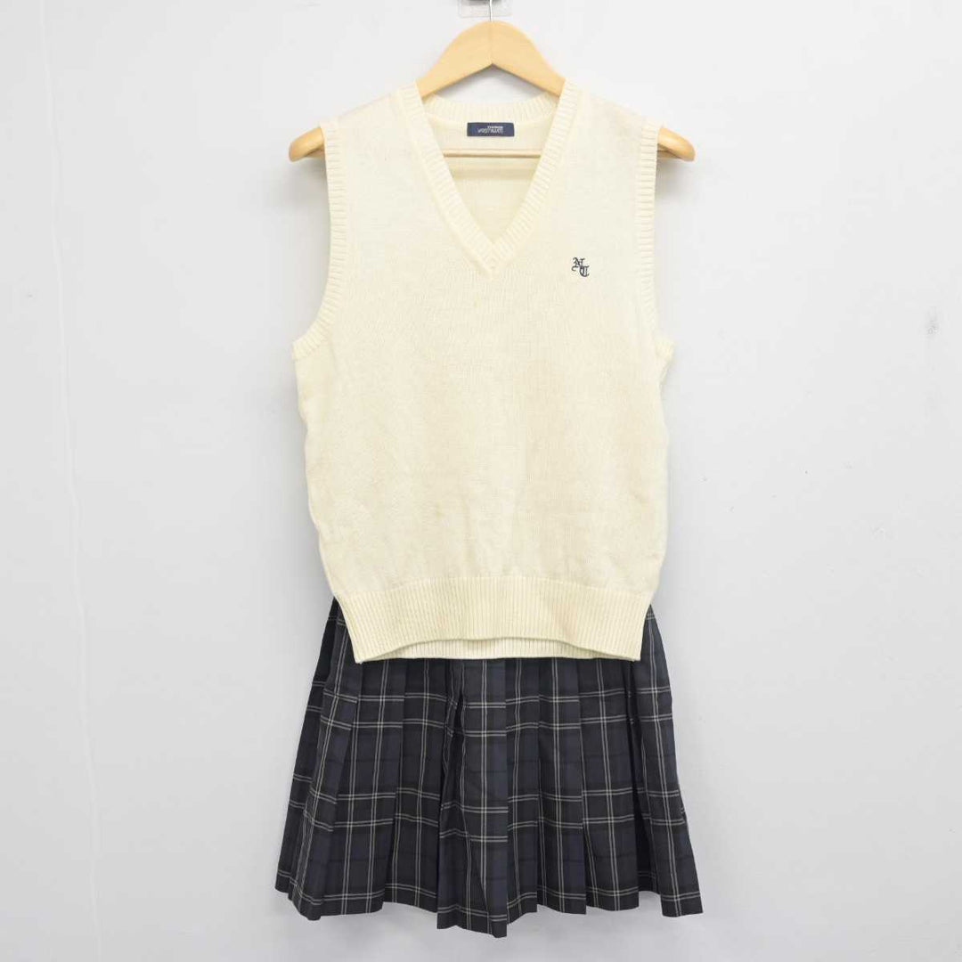 中古】千葉県 野田中央高等学校 女子制服 3点 (ニットベスト・スカート) sf055451 | 中古制服通販パレイド