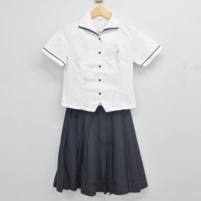 【中古】岡山県 津山高等学校 女子制服 2点 (シャツ・スカート) sf055477