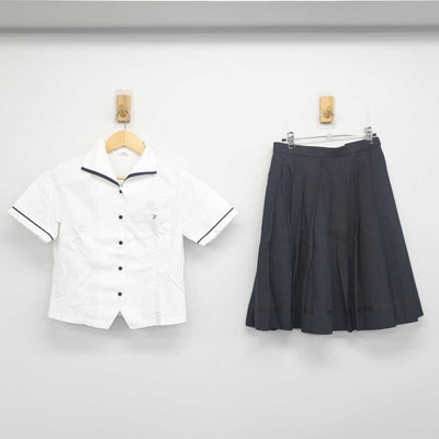 【中古】岡山県 津山高等学校 女子制服 2点 (シャツ・スカート) sf055477