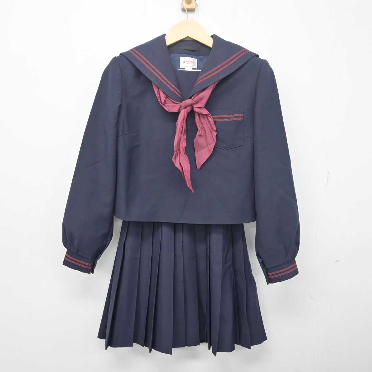 【中古】岡山県 津山東中学校 女子制服 4点 (セーラー服・スカート・スカート) sf055496