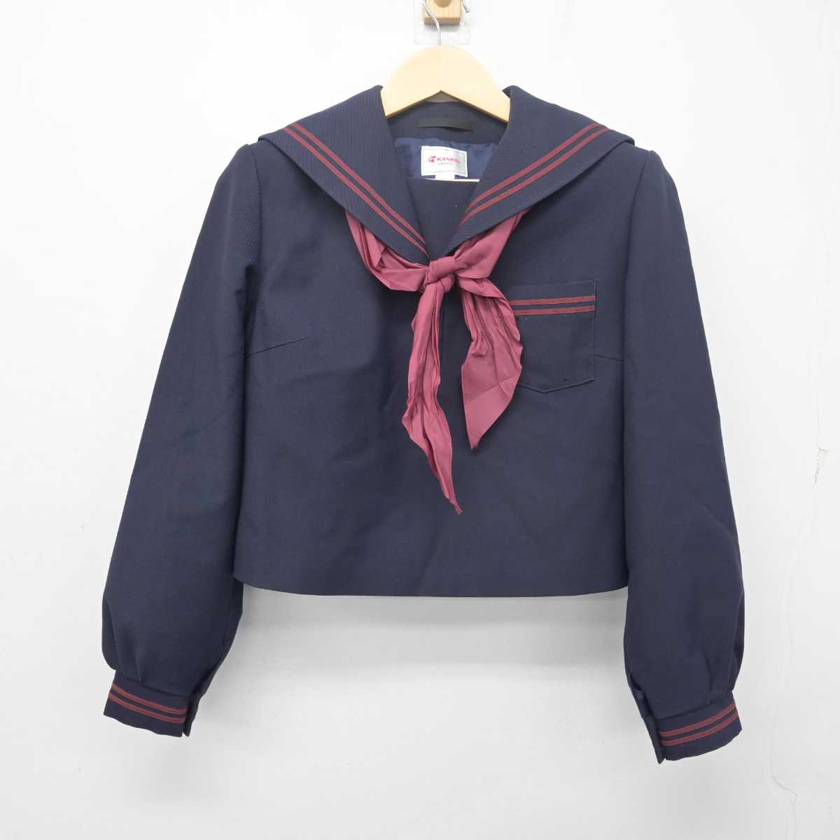 【中古】岡山県 津山東中学校 女子制服 4点 (セーラー服・スカート・スカート) sf055496