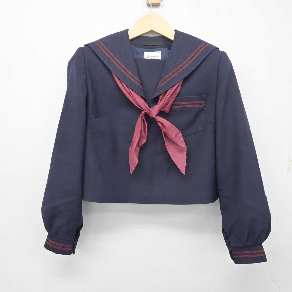 【中古】岡山県 津山東中学校 女子制服 3点 (セーラー服・スカート) sf055497