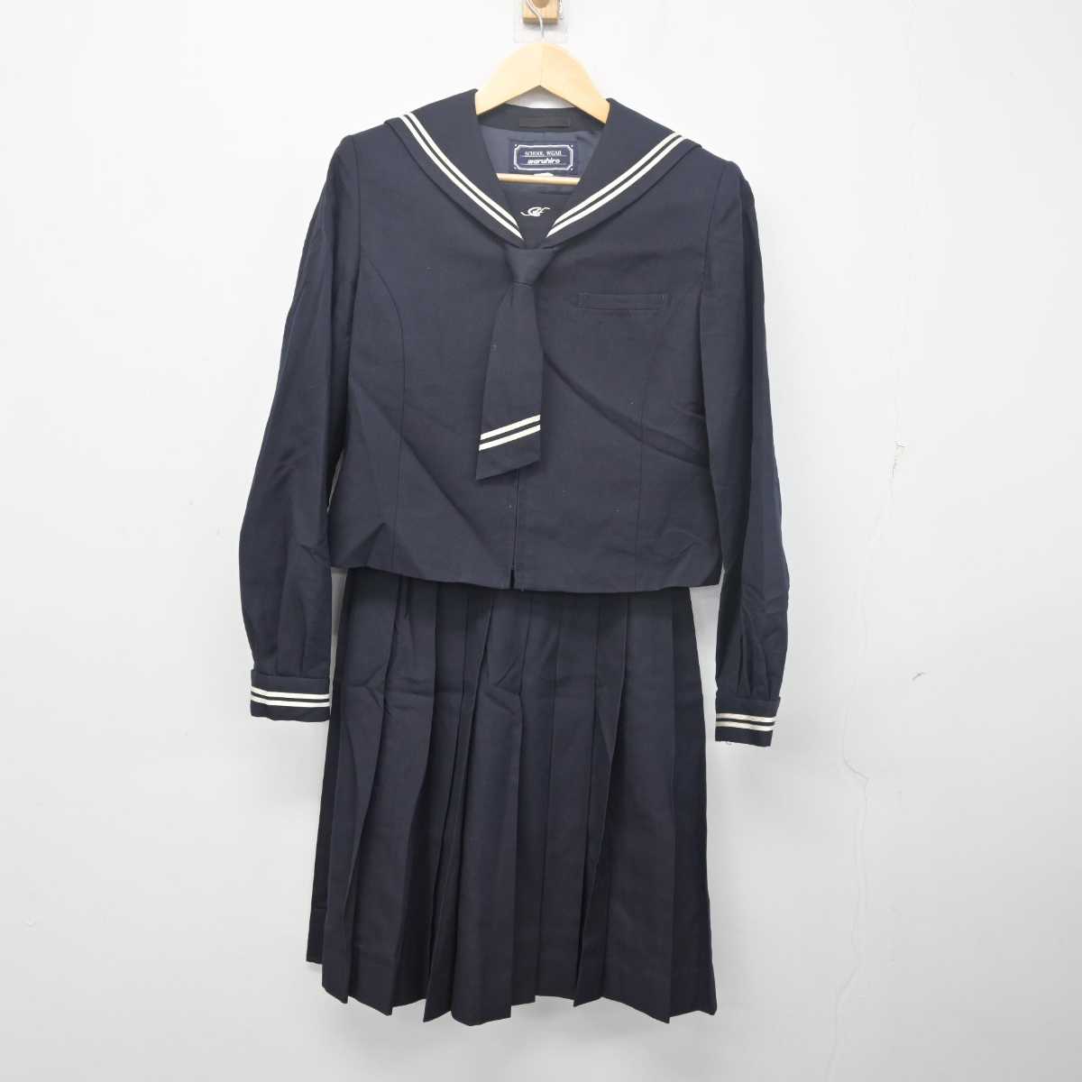 【中古】埼玉県 星野学園中学校  女子制服 2点 (セーラー服・スカート) sf055516