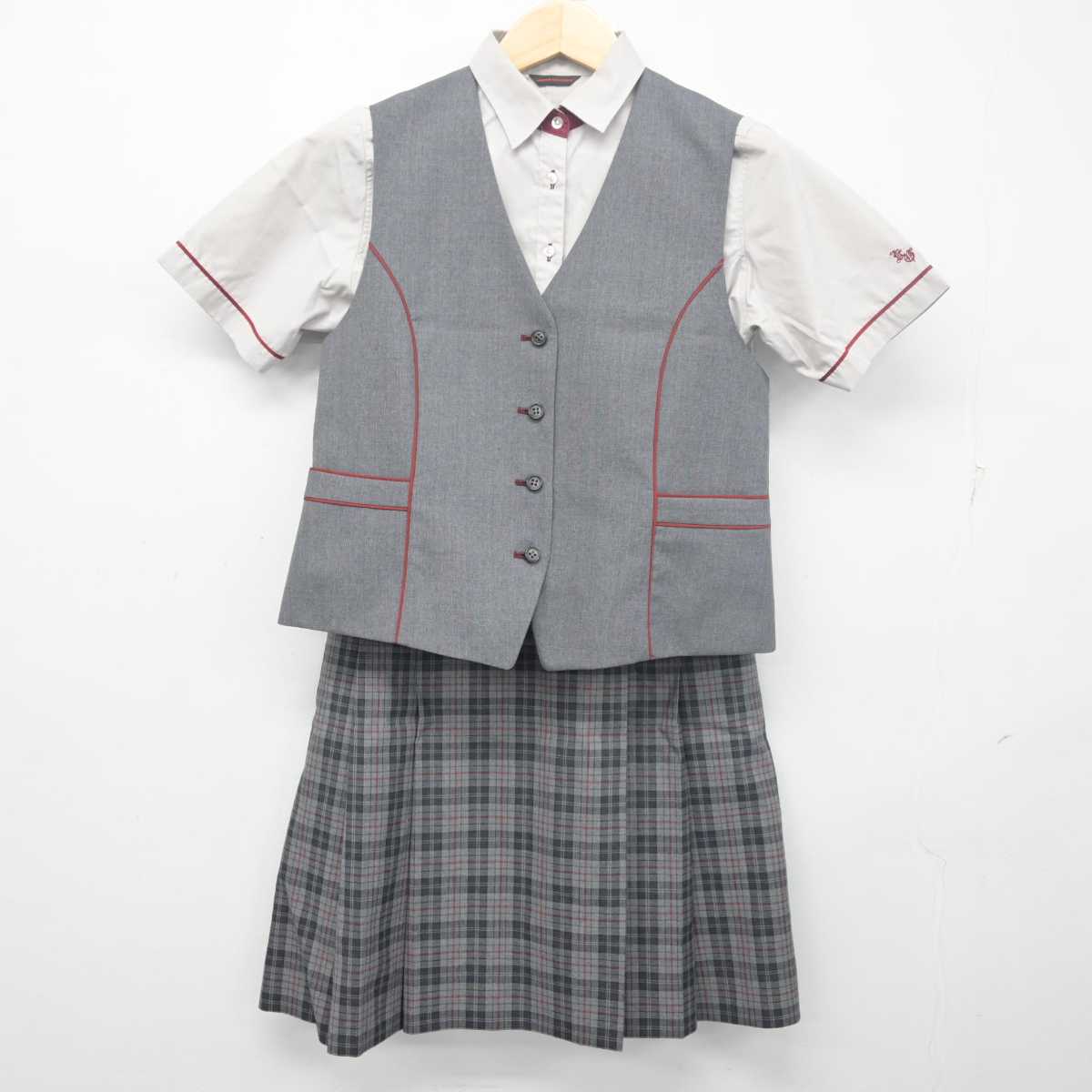 【中古】神奈川県 北鎌倉女子学園高等学校 女子制服 3点 (ベスト・シャツ・スカート) sf055571