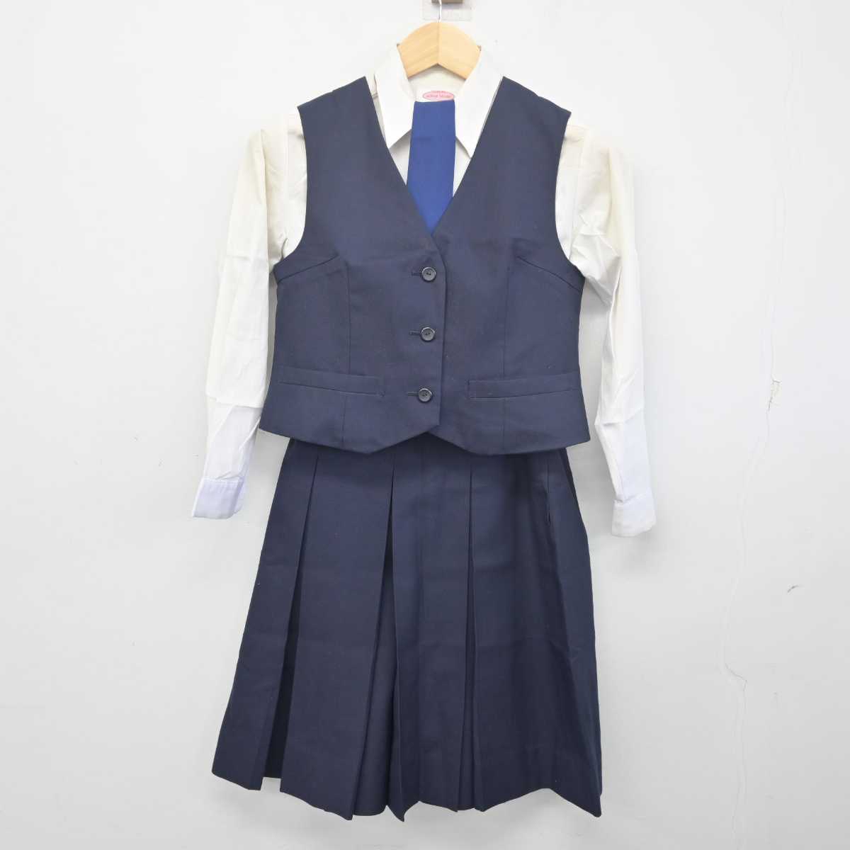 【中古】奈良県 京西中学校 女子制服 5点 (ベスト・シャツ・スカート) sf055653